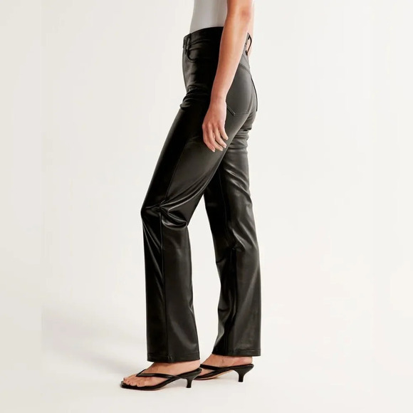 Abercrombie & Fitch Faux Leather Straight Pant - Picture 2 of 10